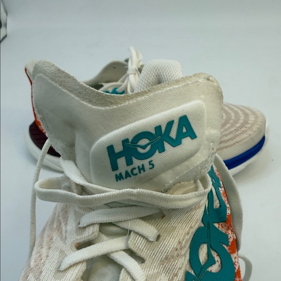 Hoka Cream and Blue Athletic Shoes - Picture 3 of 15